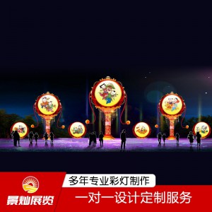 led燈幕墻燈飾畫 戶外大型LED節慶幕墻燈飾畫 商場外墻慶祝節日亮化燈畫來圖定制