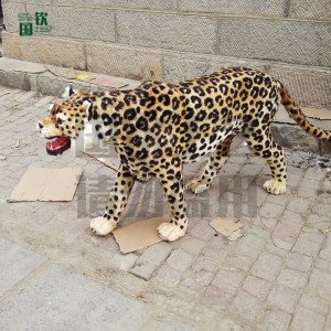 廠家直銷仿真動物 金錢豹擺件 模型道具標本 純手工精細雕塑制作