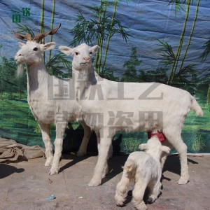 動物館仿真山羊模型 仿真皮毛動物廠家按圖定制