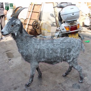 加工定制仿真黑山羊模型 逼真仿真動物 商場工藝擺件