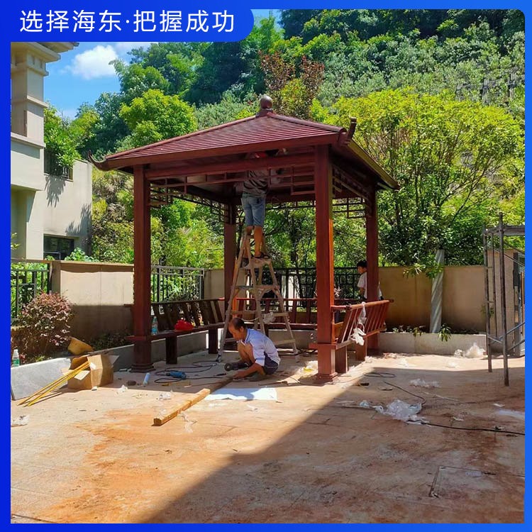 現(xiàn)代仿木涼亭 庭院涼亭景觀 木紋涼亭