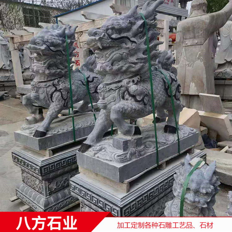 大理石石雕麒麟 貔貅 酒店景區(qū)門口石雕動(dòng)物擺件