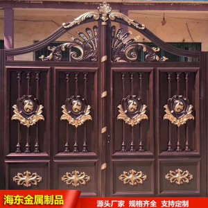 別墅鋁藝大門 平移對開門 鋁合金雙開庭院門制作