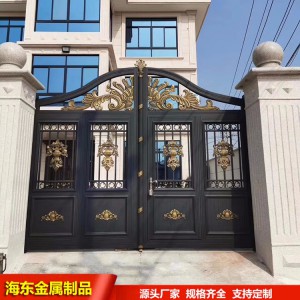 別墅鋁藝大門 平移對開門 鋁合金雙開庭院門制作